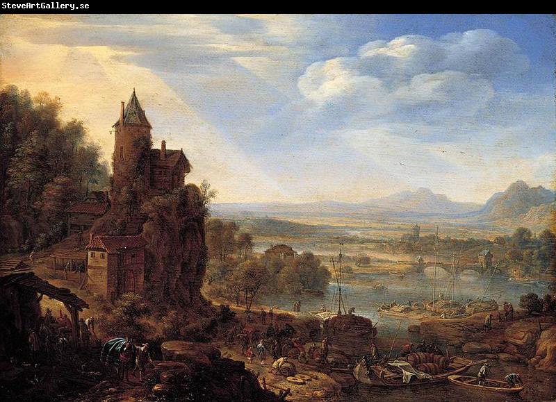 Herman Saftleven An Extensive Rhenish River Landscape